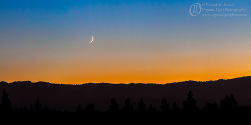 Crescent Moon of Dhul-Hijjah Setting over the Santa Cruz Mountains