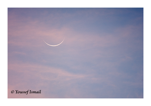 Crescent in a blush of pink